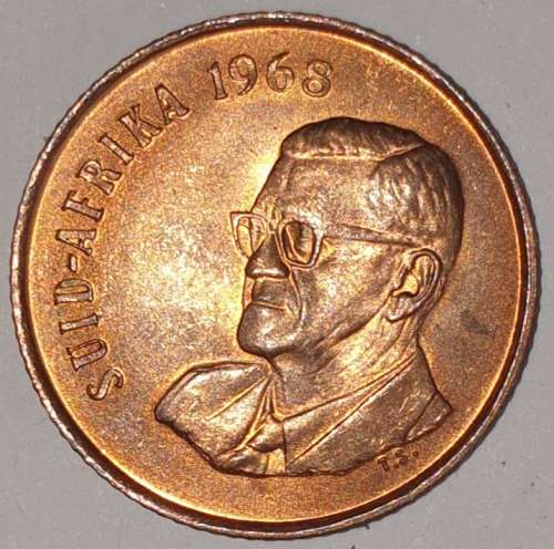 1968 AFR - 2 CENT COIN (TWO CENT COIN) - RSA - BRONZE - KM#66.2 - WILDEBEEST